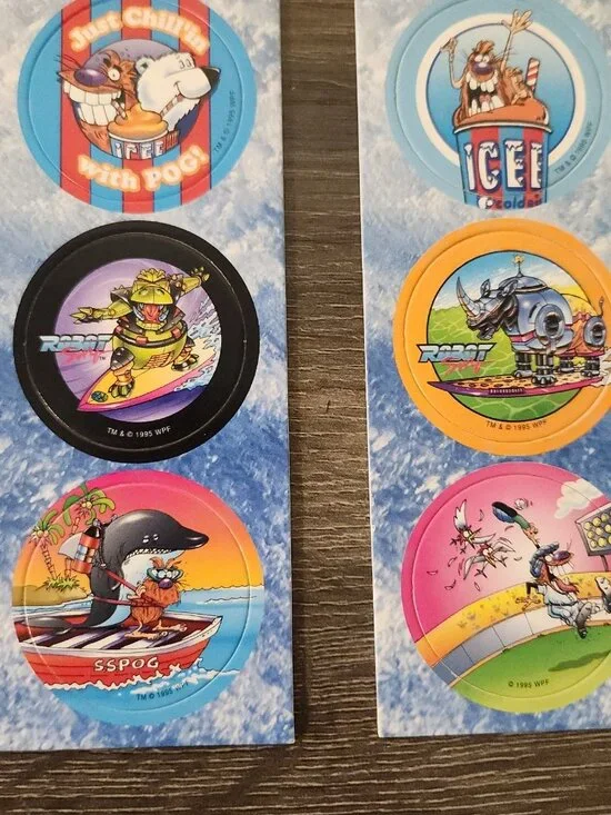 POGS Milkcaps WAL-MART ICEE Complete Set Intact on Cards 1995 90's Rare Vintage - Picture 6 of 10